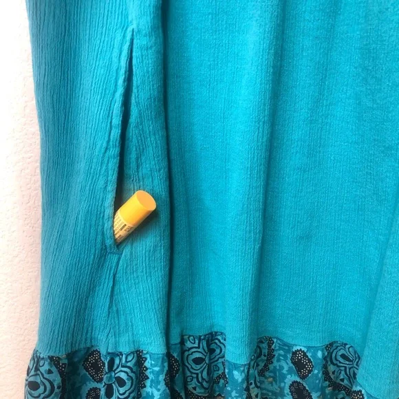 National dress cotton crinkle southwestern print boho PXL - Picture 6 of 10